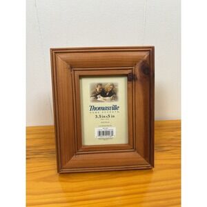 VINTAGE 3.5x5 THOMASVILLE BROWN KNOTTY PINE SOLID WOOD PHOTO PICTURE FRAME
